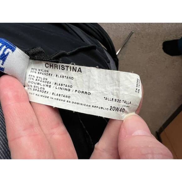 CHristina one piece swimsuit Vintage black lace front mesh - Picture 11 of 12